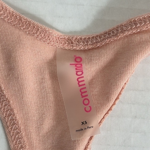 COMMANDO SIze XS Pima Cotton Blend Micro Rib Racerback Bralette Apricot NWT - Picture 7 of 8